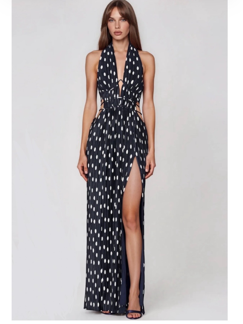 NWT Cult Gaia Aashvi Gown – Small Dot Deep Lake